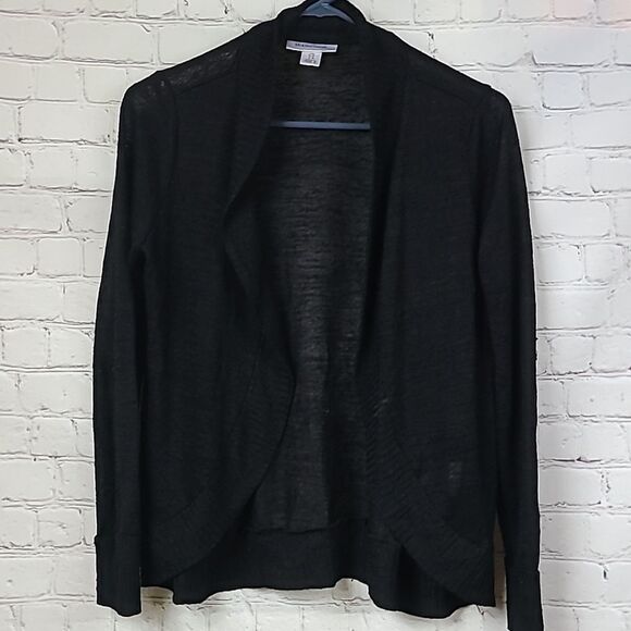 Motherhood Maternity Solid Black Cardigan Open Front Sweater Ribbed Lightweight - Picture 8 of 8